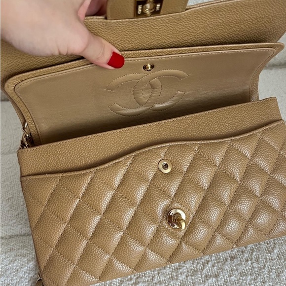 Chanel Classic Double Flap bag Medium Dark Beige - Picture 11 of 16